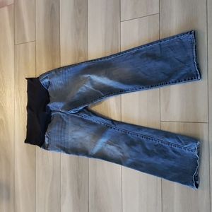 Denim Bootcut Maternity Jeans with full belly band. Size 14 Maternity